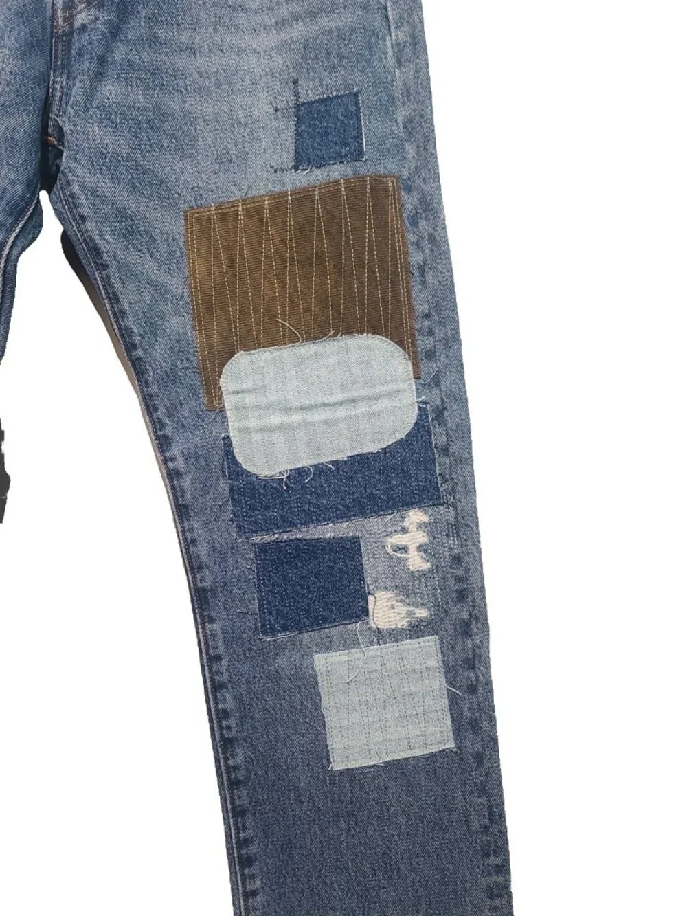 Levi's 501 93' Series Men's Patchwork Straight Jeans Blue Size 33 x 32 EUC